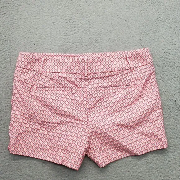 LOFT Ann Taylor Riviera Shorts Womens Multi Geometric Flat Front Slash Pockets - Picture 2 of 6